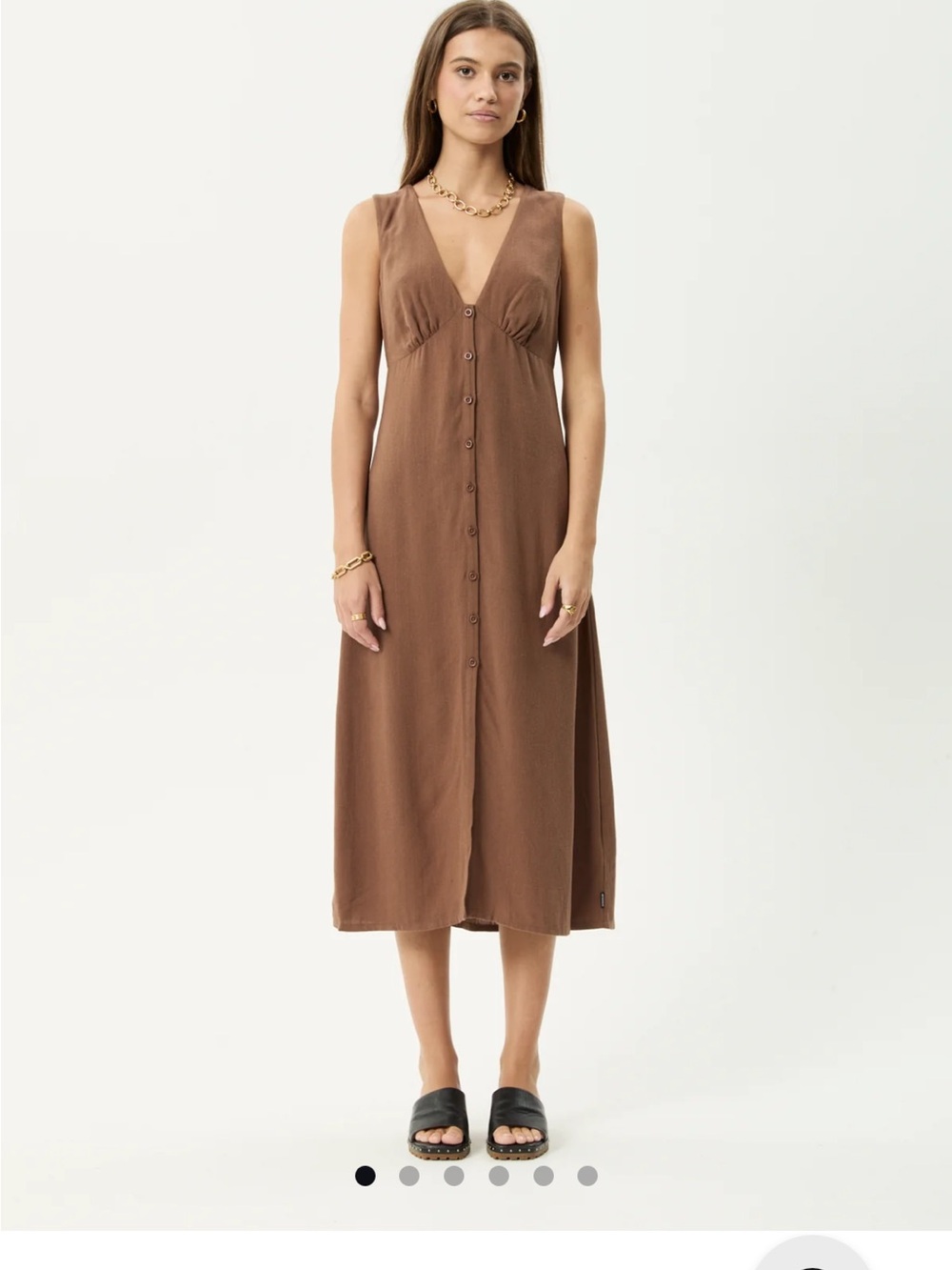 AFENDS HARTLEY MAXI DRESS XS CINNAMON NWT